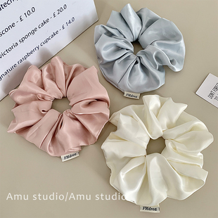 高级感缎面大肠发圈韩国网红2024年气质扎头绳女简约丸子头头饰品