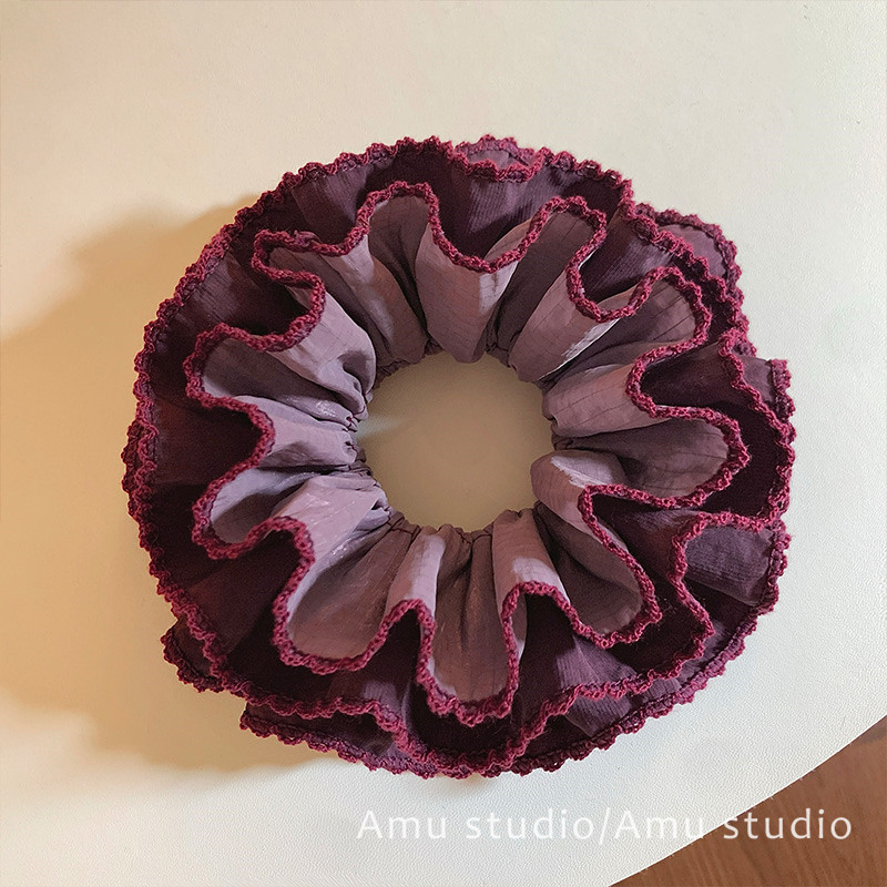 2026新款韩国紫色四层布艺大肠发圈女韩系扎头发丸子头低马尾发绳,饰品/流行首饰/时尚饰品新,发饰,淘宝优惠券,粉丝福利购,淘宝优惠卷
