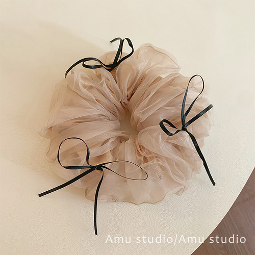 气质网纱蝴蝶结大肠发圈女韩系扎头发丸子头发绳低马尾头绳发饰品