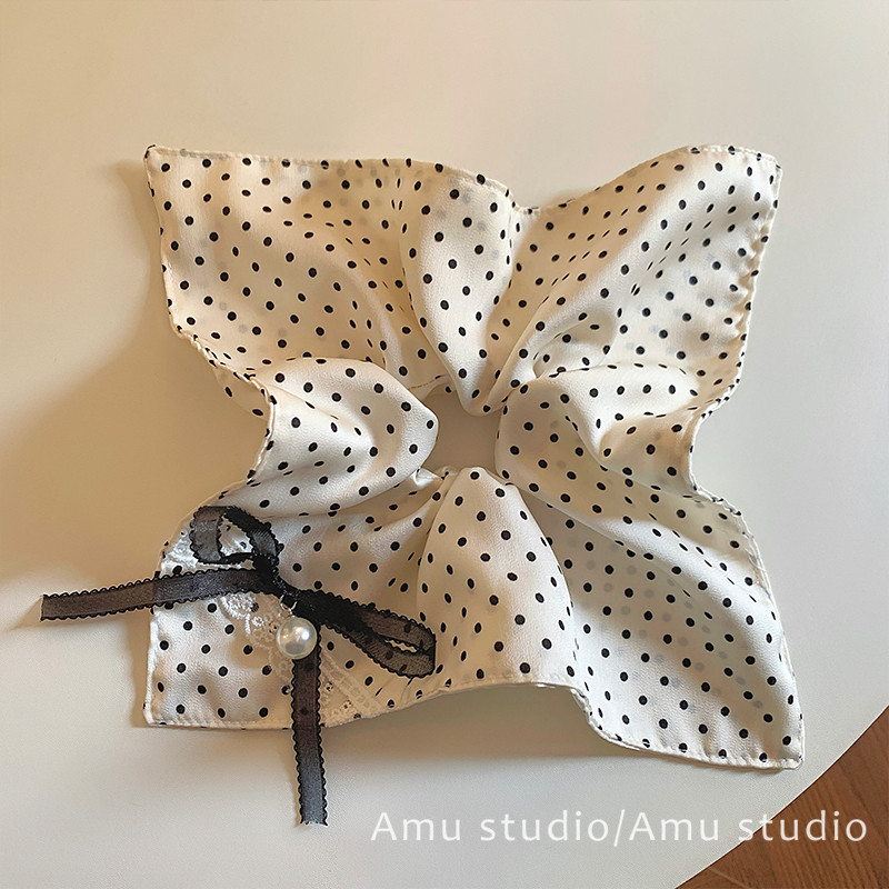 韩国新款波点蝴蝶结方巾大肠发圈女韩系扎头发低马尾发绳头绳皮筋,饰品/流行首饰/时尚饰品新,发饰,淘宝优惠券,粉丝福利购,淘宝优惠卷