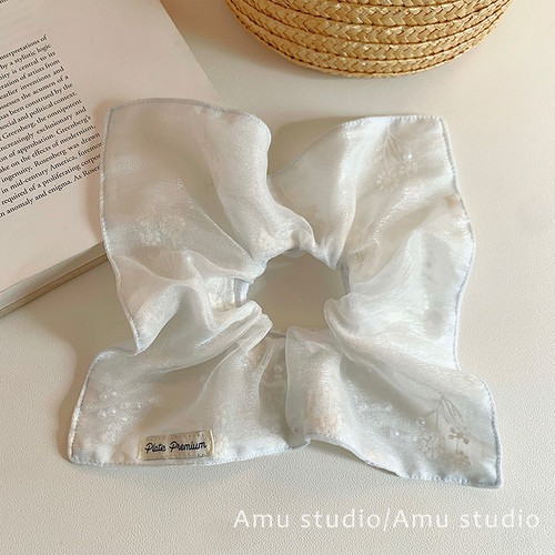 小众设计感方巾大肠发圈女复古方形扎头发低马尾发绳头绳皮筋发饰