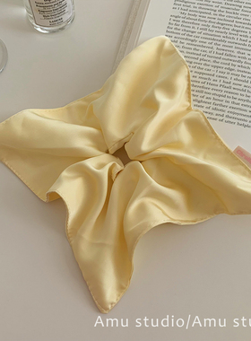 韩系黄色大肠发圈女风车发绳方形方巾头绳气质高级感发饰扎头皮筋