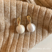 高级感轻奢拉丝圆球耳钉女2025新款 耳环百搭气质小众简约耳饰 爆款