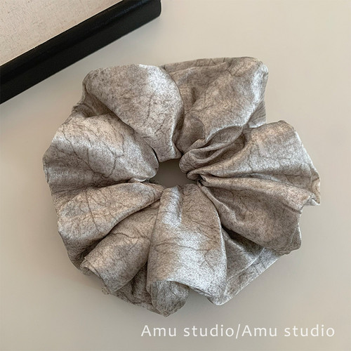 大号高级感缎面大肠发圈女复古扎头发皮筋侧低马尾头绳丸子头发绳