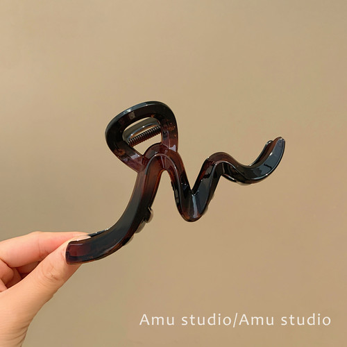 复古亚克力波浪抓夹女高级感2025新款大号发量多鲨鱼夹发夹后脑勺