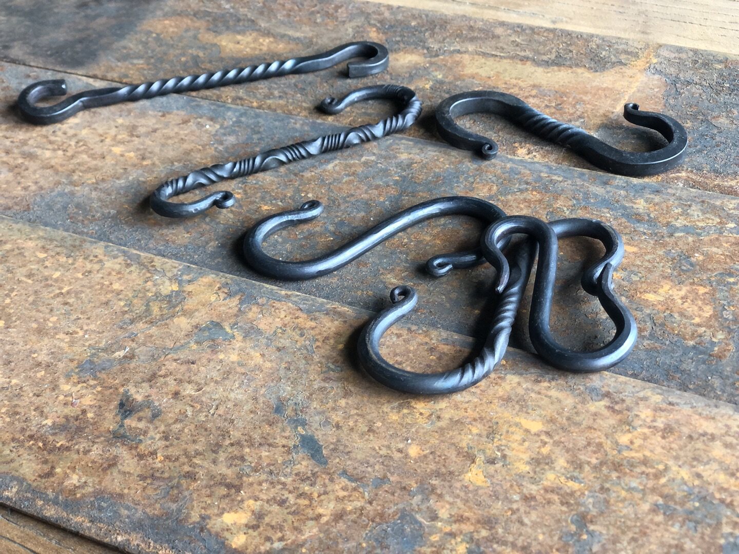 东际器物纯手工锻打艺术装饰挂钩铁自在钩s链接加长铁链延长钩子