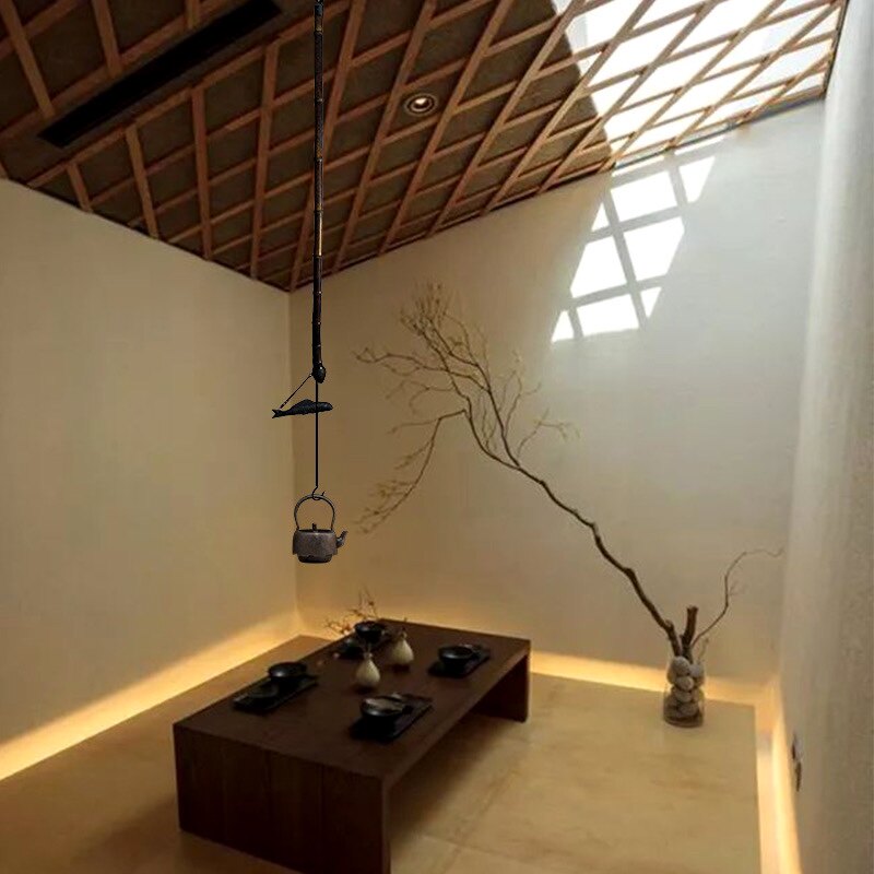东际紫竹鲤鱼自在钩 铁壶悬挂碳炉烧水自载勾 手工锻打日式回流