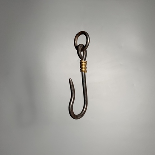 东际手工锻打铁艺挂钩 铜环铁钩 自在钩配件 装饰钩 烛台花器钩子