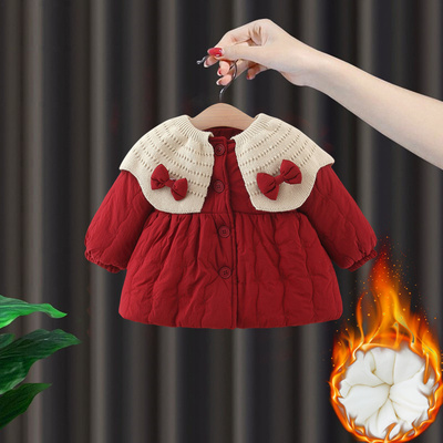 女童棉服冬季加绒2025新款童装