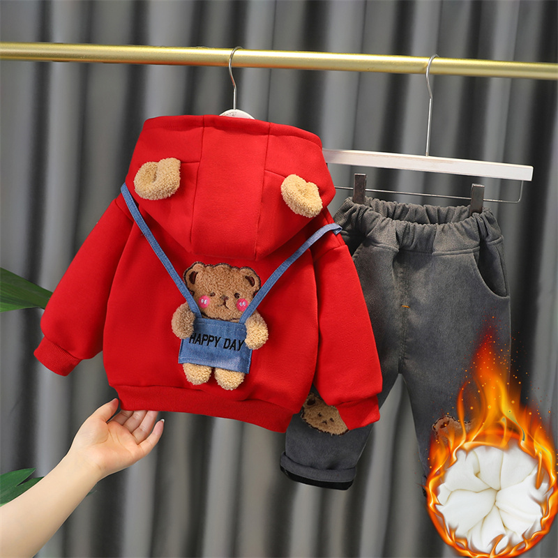 男童套装加绒秋冬装童装