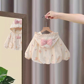 女宝宝早秋连帽公主上衣 时髦洋气儿童秋装 女童外套春秋款 2025新款