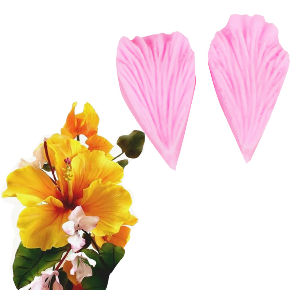 芙蓉花翻糖硅胶切花瓣模具花朵模型威化纸软陶粘土手工烘培工具