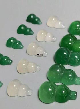 天然绿玛瑙葫芦吊坠DIY饰品配件