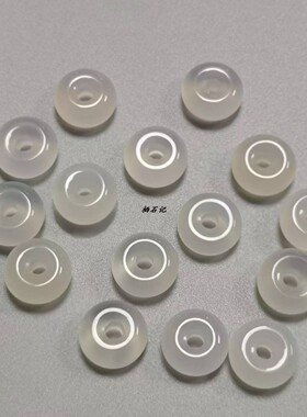 天然白玛瑙平安扣散珠DIY