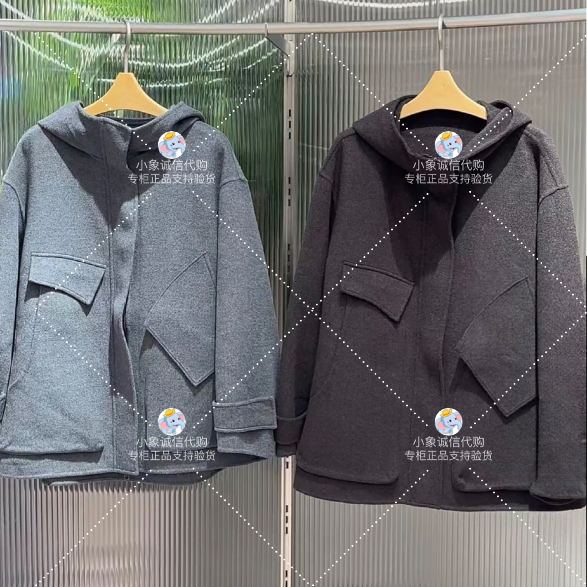 25冬新品5P0813340毛呢夹克外套直筒连帽2595