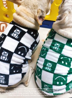 法斗衣服胖狗马甲秋冬加厚背心法牛衣服狗狗衣服两脚衣斗牛绒背心