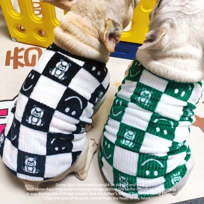 法斗衣服胖狗马甲秋冬加厚背心法牛衣服狗狗衣服两脚衣斗牛绒背心