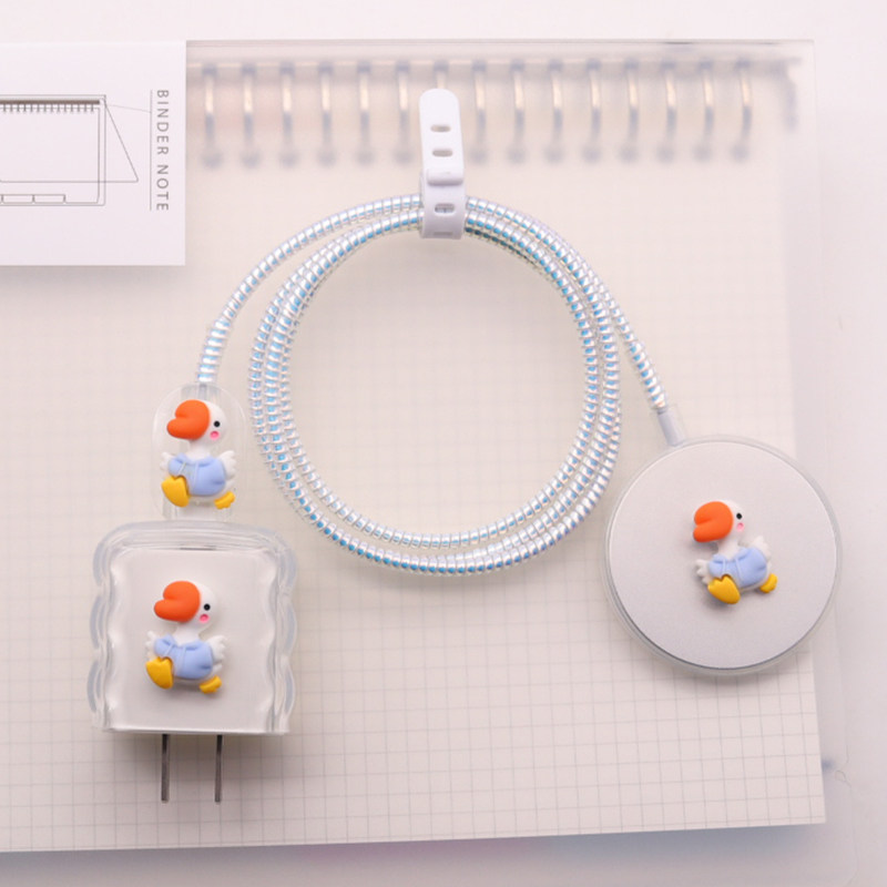 适用苹果MagSafe数据线保护套16无线充电器缠绕绳20W快充磁吸透壳