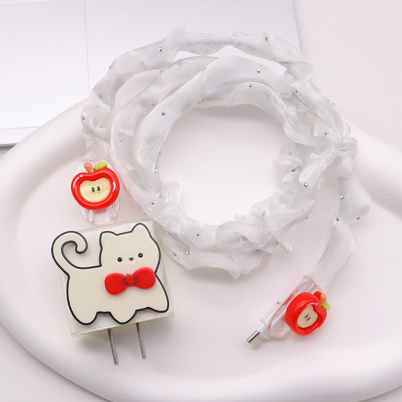 猫咪iphone16数据线保护套15适用17pro苹果20W充电器14max绕线器