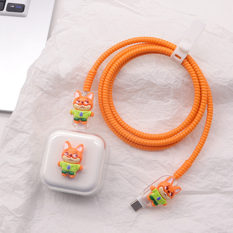 适用苹果动态40W充电器软壳typec编织16数据线保护套17缠绕绳ipad