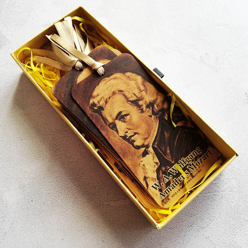 钢琴交响乐音乐家名言双语书签 新款创意班级活动小奖品 团建礼物