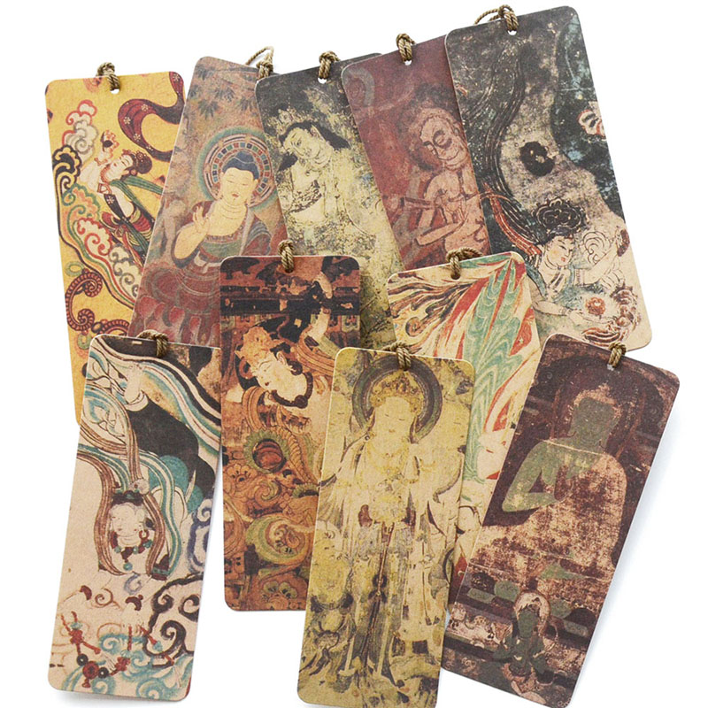 莫高窟飞天壁画书签 新款丝绸之路古风纪念品 创意敦煌旅游小礼品