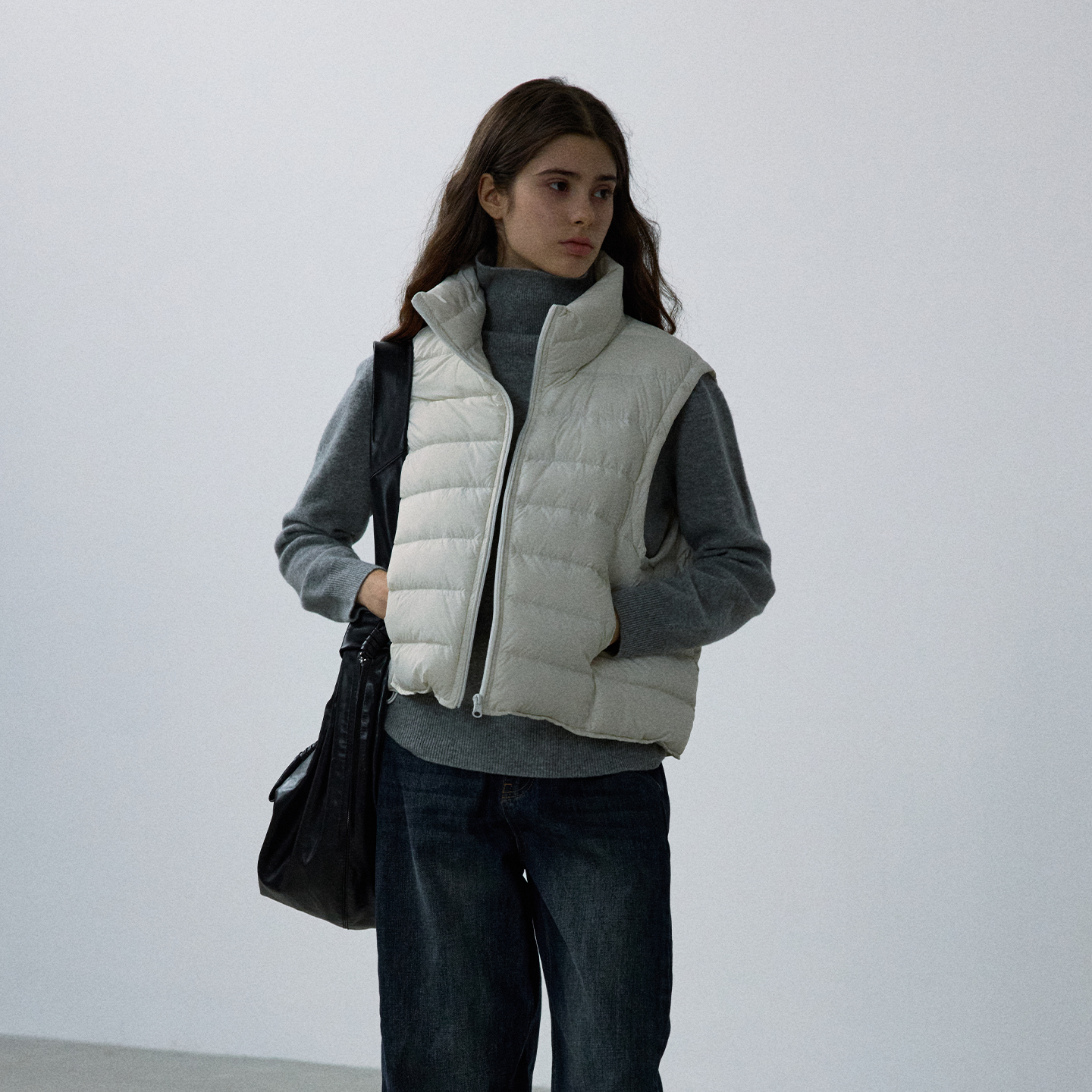 NOON蓬松轻盈排骨时尚羽绒马夹