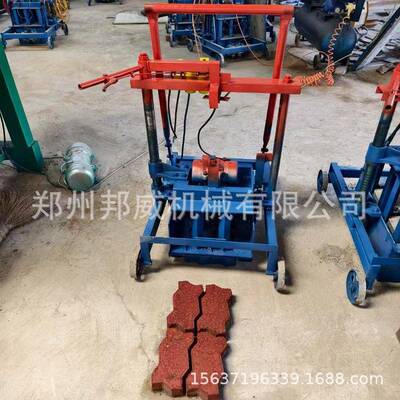 小型移动式家用单相电制砖设备操作简便砌块空心砖机免托板下蛋砖