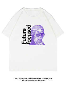 S.R.L.G 原创设计潮牌高街风格短袖T恤人像印花情侣百搭黑白TEE