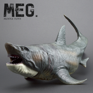 外贸大号仿真巨齿鲨模型嘴巴可动大鲨鱼海洋动物玩具鱼缸造景摆件