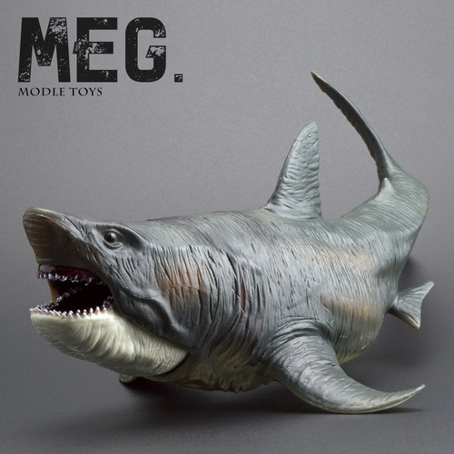 仿真手涂巨齿鲨海洋动物模型玩具