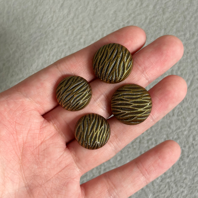 金属小香复古风条纹纽扣英伦风