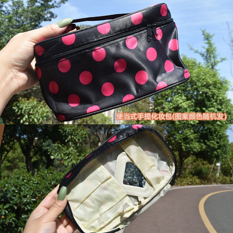 9.9包邮 韩版大容量手提化妆包手包式可折叠旅行洗漱收纳包糖果色