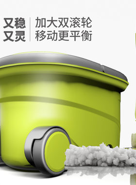万奔双驱旋转手压拖把桶
