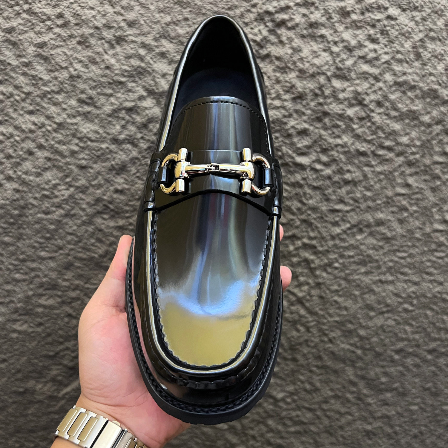 轻奢豆豆鞋男真皮亮面春季一脚蹬商务休闲皮鞋耐磨软底透气乐福鞋