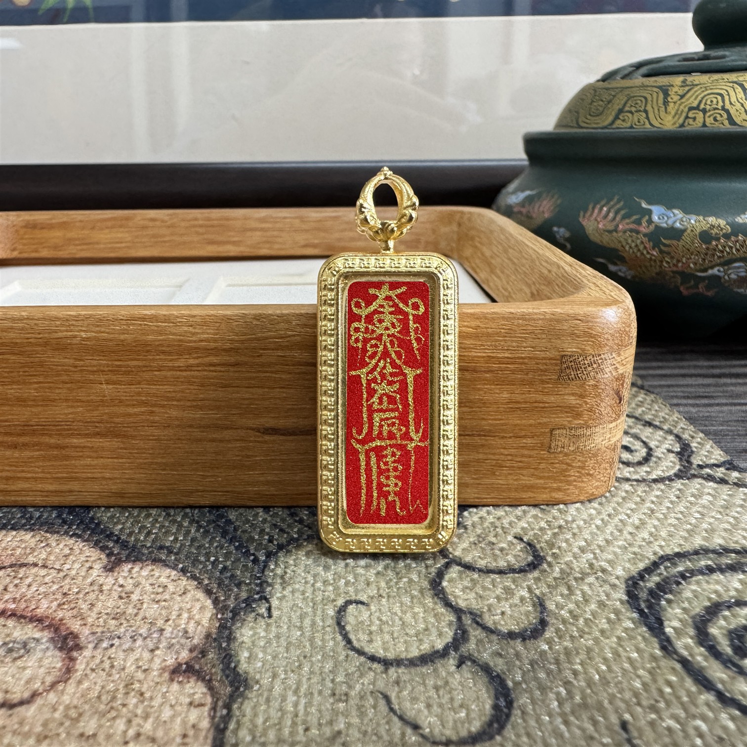 【K007604】西藏热贡尼泊尔纯手绘太岁咒唐卡吊坠1*3