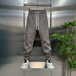高级感ALO冬男士款运动痞帅加绒厚男裤子简约舒适卫裤束脚休闲裤