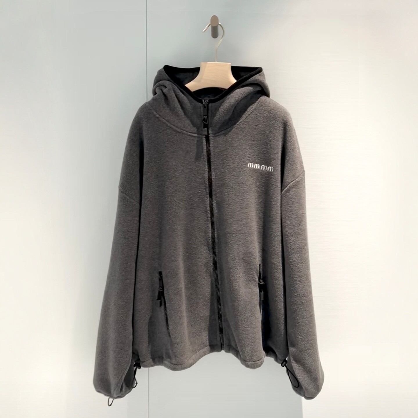 Esme高定抓绒拉链连帽卫衣夹克