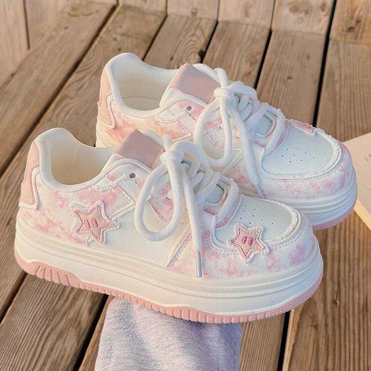 女童运动鞋2025春季新款初中生女孩板鞋中大童小白鞋学生平底鞋子