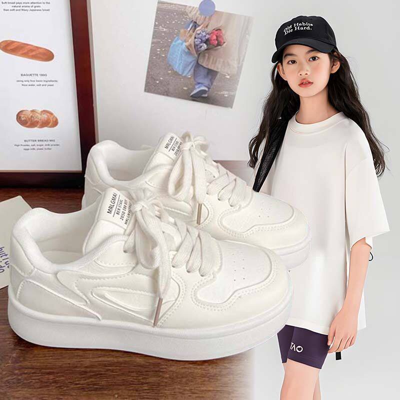 阿童木多巴胺圆头童鞋马卡龙配色厚底板鞋女童2025春秋新款小白鞋