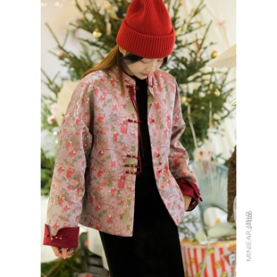 拼袖 90白鹅绒国风羽绒服盘扣翻袖 外套女 美学定制 此中新中式