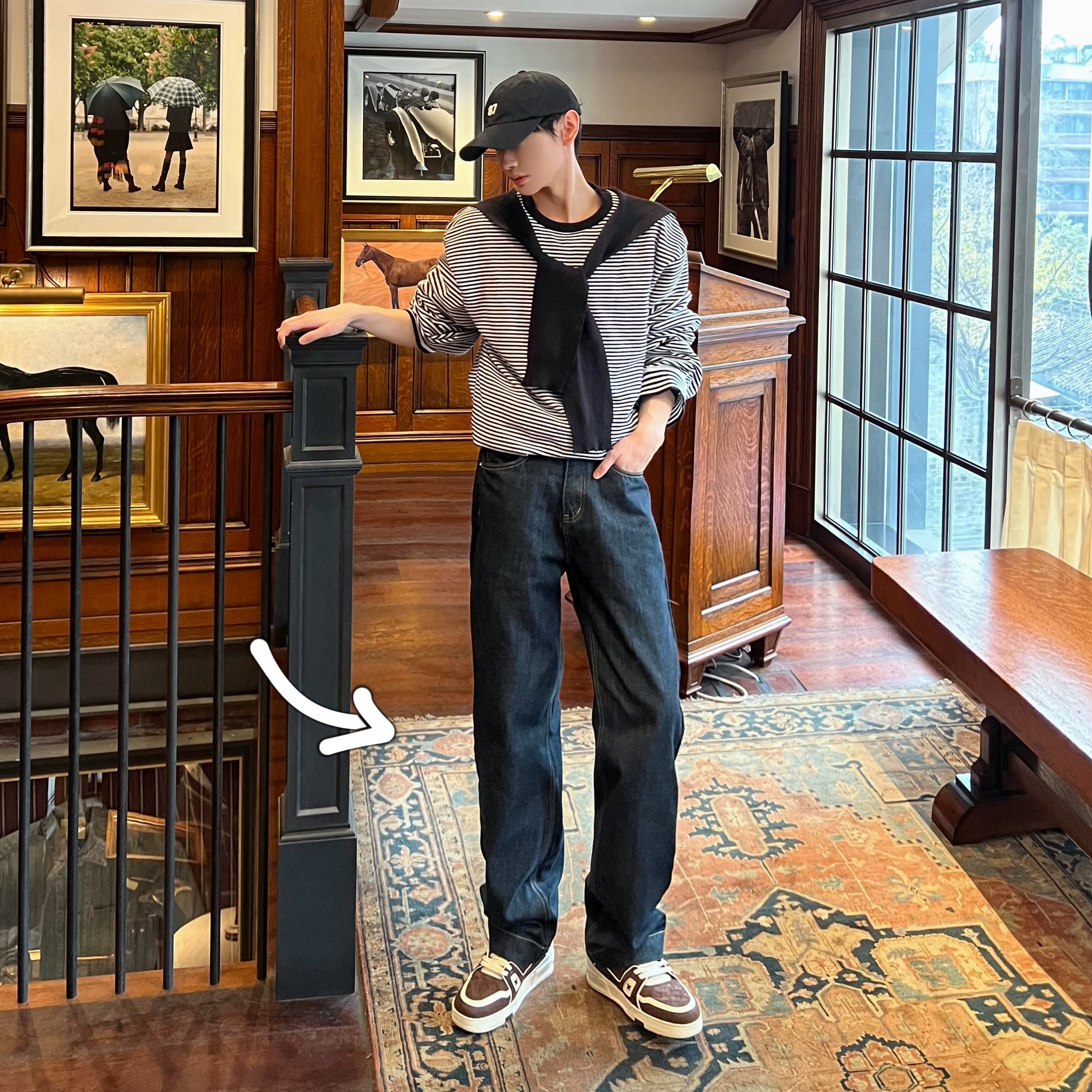 XMOB 2025新款韩版复古原色牛仔裤男宽松垂感休闲直筒长裤潮 男女,男装,牛仔裤,淘宝优惠券,粉丝福利购,淘宝优惠卷