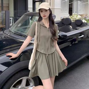恒源祥大码 胖妹妹休闲运动服套装 女夏装 胖mm显瘦遮肉宽松阔腿短裤