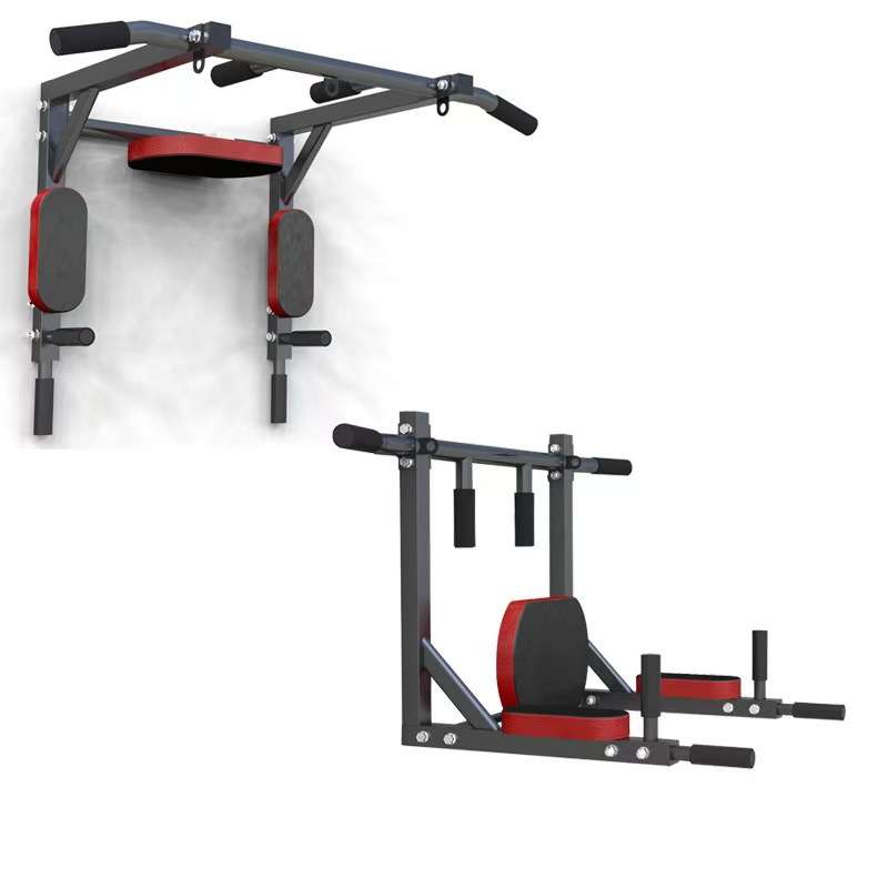 墙上单杠引体向上器家用室内健身器材墙体打孔单杠沙袋架子双杠架