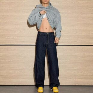 牛仔裤男款夏季薄款宽松直筒阔腿裤美式街头休闲百搭男生弯刀裤子