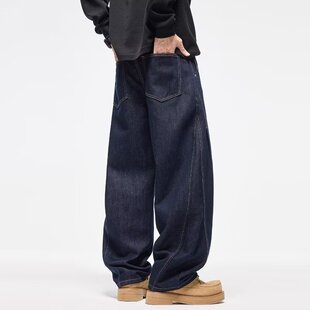 牛仔裤男款夏季薄款宽松直筒阔腿裤美式街头休闲百搭男生弯刀裤子