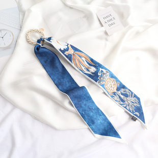 出街绑发编辫子丝巾发带网红珍珠皮筋头饰少女发带韩国发圈头绳女