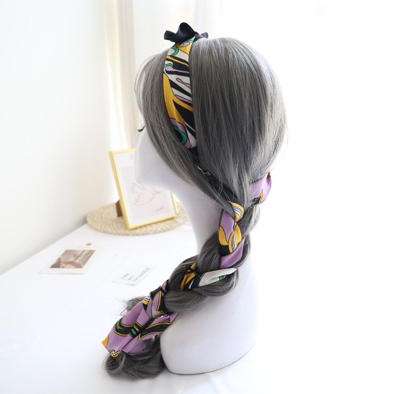 复古可拆麻花辫丝巾发带飘带海边主播网红丝巾发带头饰发箍蝴蝶结