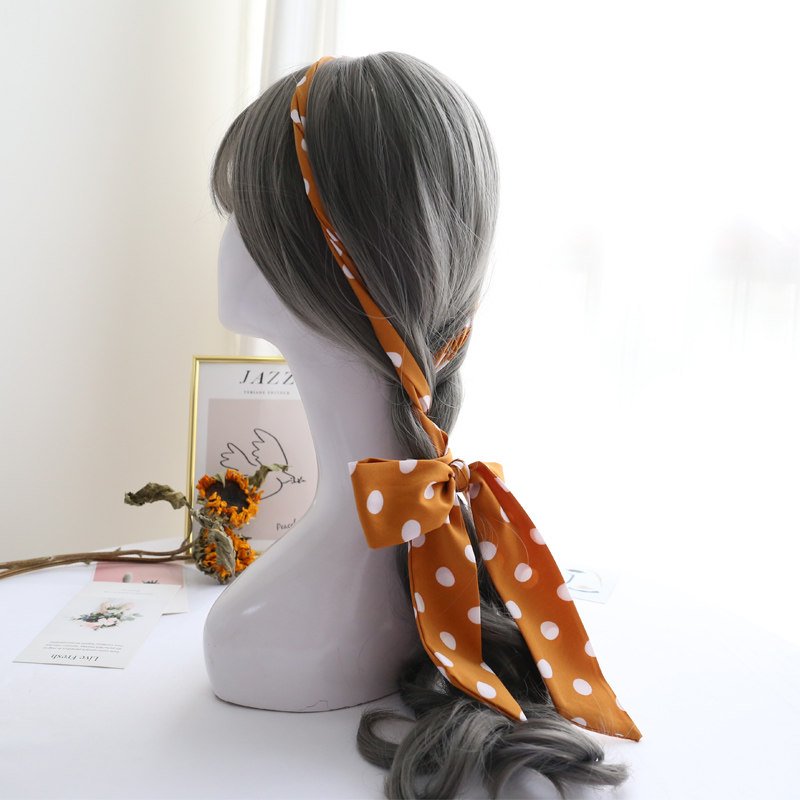 波西米亚度假窄长条丝巾发带编辫子丝带领巾飘带马尾丸子头编发饰