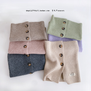 慵懒韩剧女主风毛线扣子围脖 ins网红高品质高领护脖颈假领围巾